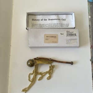 Boatswain Call brass and copper in original box with history pamphlet