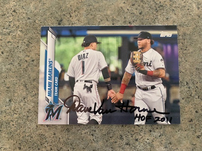 DAVE VAN HORNE HOF 2011 SIGNED AUTOGRAPHED TOPPS MARLINS TEAM CARD 2020