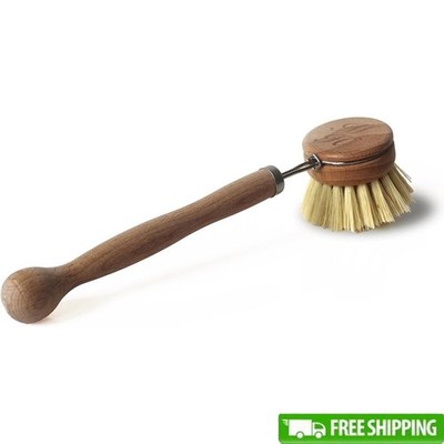 Compostable Wooden Dish Brush W/ Non-Scratch Bristles Eco-Friendly Kitchen Tool