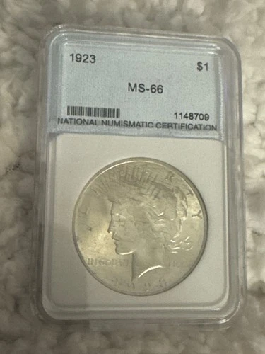 1923 $1 Silver Peace Dollar - NGC MS 66