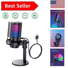 Versatile USB Microphone for Gaming Streaming - RGB Lights Pop Filter