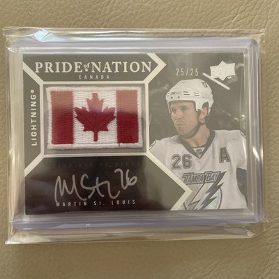 Martin St. Louis Autograph Limited Edition /25 UD Pride Of A Nation Canada Patch