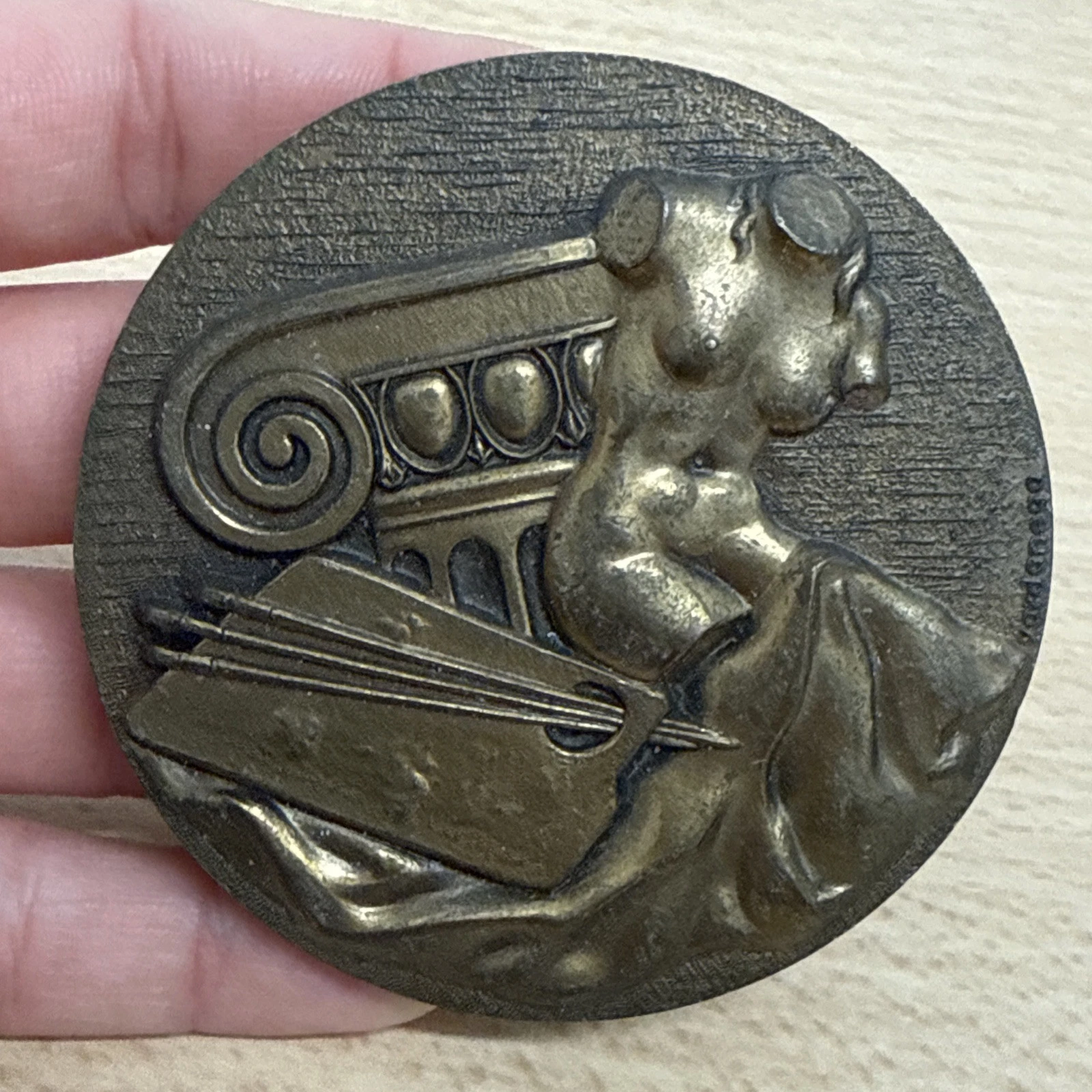 Médaille Art Palette Pinceaux Par Vardanega En Bronze