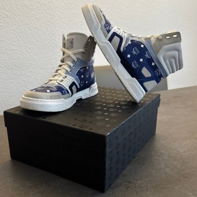 MCM Skyward High Top White Sneakers Men s Sz 41 EU blue white