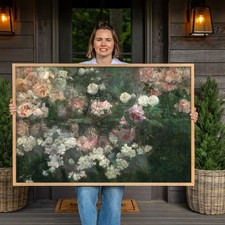 Vintage Botanical Floral Canvas Print, Elegant Nature Wall Art