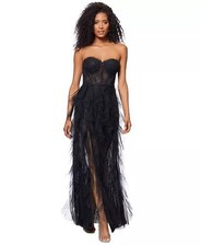 Betsy  Adam Women  s Sleeveless Lace Corset Gown, Black, Size 8