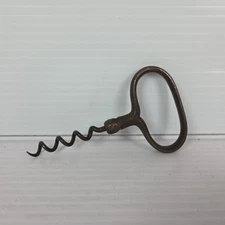 ANTIQUE CAST IRON STEEL CORKSCREW CORK SCREW 19TH CENTURY 