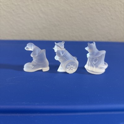 3 Swarovski Crystal Ebeling & Reuss Circus Clown , Fox In Tree Stump and Dog