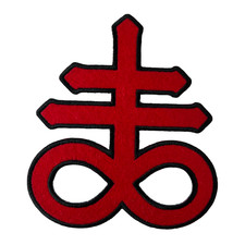 Gothic Goth Horror Satan Kreepsville 666 Black Red Large Leviathan Cross Patch