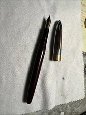 VINTAGE LUXURY USA FOUNTAIN PEN "EVERSHARP"WITH 14K GOLD NIB AND GOLD PLATED CAP