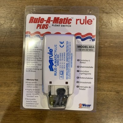 Rule-A-Matic rule Plus Float Switch Model 40A 12-24-32 VDC. New in package.