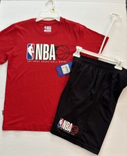 NBA Boys 2 Piece Red/Black Short Set Size M 10-12 Brand New   