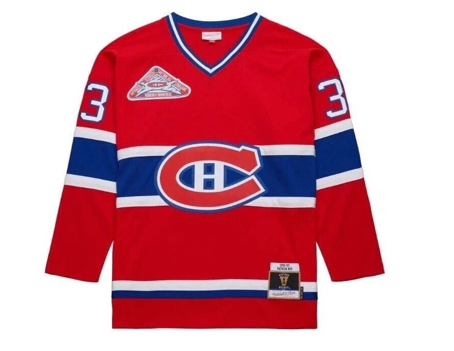 Mitchell Ness Red Montreal Canadiens #33 Hockey Jersey New Mens