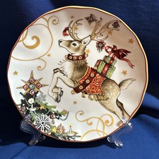 Williams Sonoma TWAS THE NIGHT BEFORE CHRISTMAS Reindeer Salad Plate NEW 