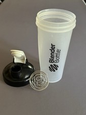 Blender Bottle Clear W/black Lid Metal Shaker LN