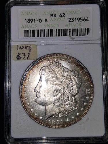 1891 O MORGAN "ANACS" MS 62" Semi Key Date