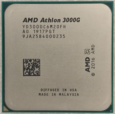 AMD Athlon 3000G CPU Radeon Graphics 2 Cores 4 Threads 3.5GHz 2667MHz Processor