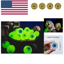 1.25 Inch Glow in The Dark Eyeballs - 24 Count Fun for Halloween or -Round