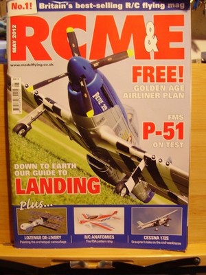 MODEL AIRCRAFT MAGAZINE RCM&E MAY 2012 WITH GOLDEN AGE AIRLINER PLAN DEBUTANTE