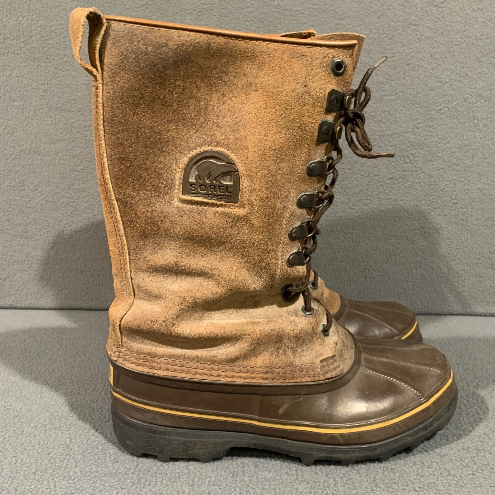 Sorel Men's 10 Inch Winter Snow Boots Tan Suede Waterproof Size 8