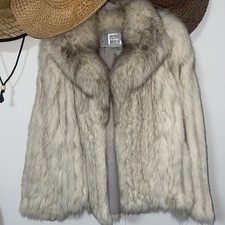 VTG Real Fur Coat Ivory Fox