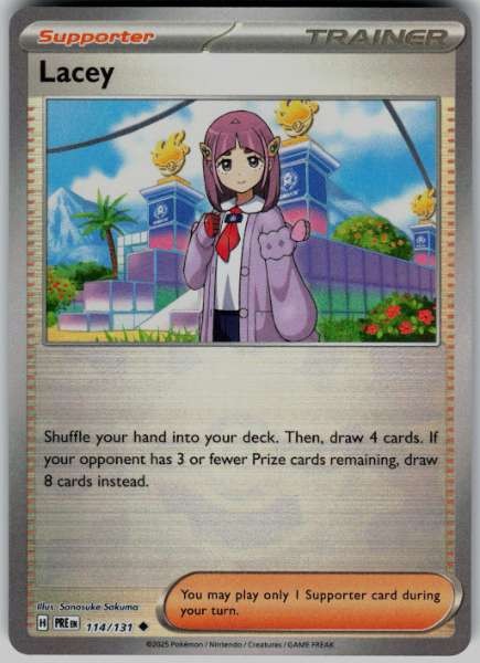 Lacey Poke Ball Holo 114/131 Prismatic Evolutions Holo NM Pokemon TCG