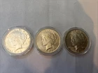 Lot of (x3) 1922-P, 1923-P, & 1924-P Peace US Silver Dollar $1 Coins