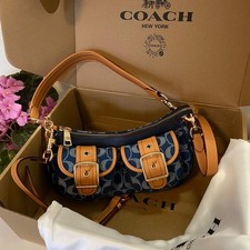 COACH Denim Ashton Bag 2way Shoulder Bag Canvas Blue CR304 outlet New
