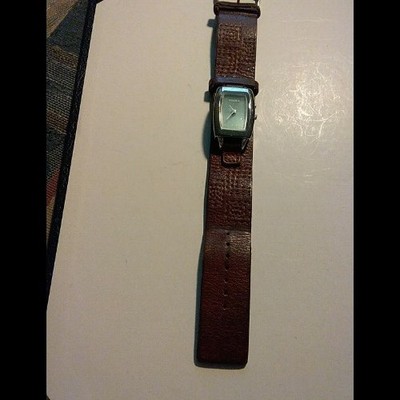 Fossil Big Tic Womens Stainless Steel Inoxydable Bracelet Leather Band Watch
