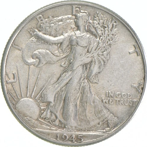 1945 AU Walking Liberty Half Dollar 90% Silver *6794