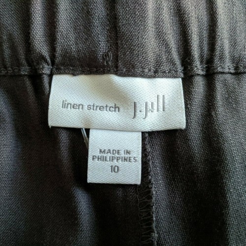 J Jill Womens 10 Medium Dress Pants Stretch Linen Pull On Gray Straight Leg - Picture 8 of 9