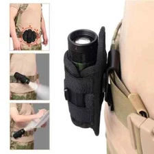 Hunting Nylon Flashlight Pouch Rotatable Flashlight Cover Holster Torch Case New