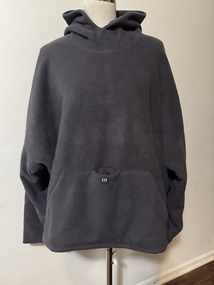 Yeezy Gap Mens Size S Polar Fleece Hoodie Dark Grey Kanye West YZY GAP Oversize