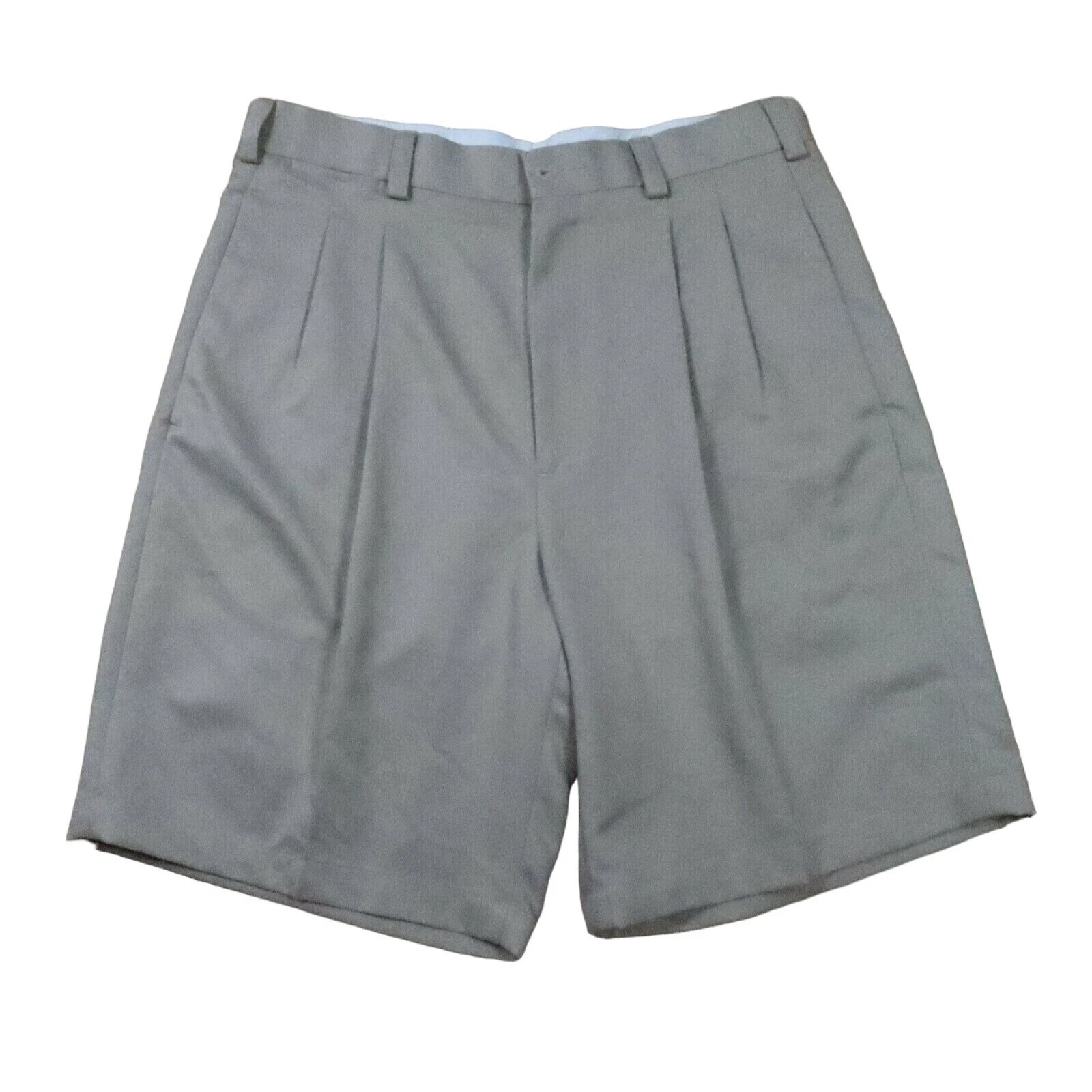 Champions Tour Shorts Men's Pleated Front Slash Pocket Polyester Tan 33