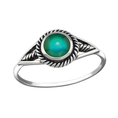 Stimmungsring echt Silber 925  Mood Ring Farbwechsel Gefühlsring Stimmungsfarben