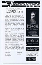 THE EXORCIST III Original Australian Movie Press Sheet George C.Scott Horror