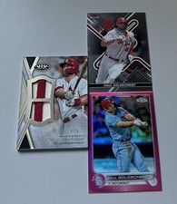 Paul Goldschmidt Cardinals Dual 2 Color Patch /25- Pink Refractor (3) Card Lot!