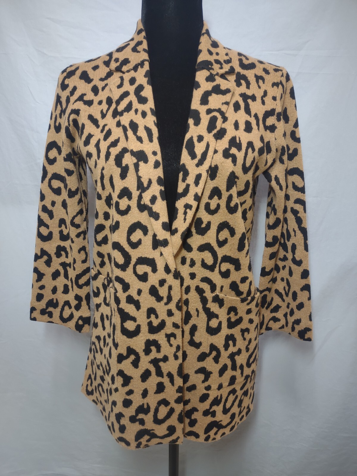 J. Crew Sophie Leopard Print Open-Front Knit Swea… - image 1