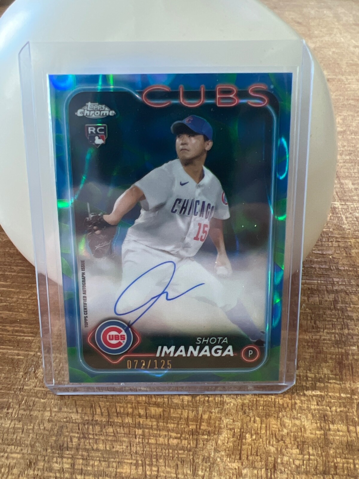 Shota Imanaga 2024 Topps Chrome Update Blue/Green Lava Lamp RC Auto /125