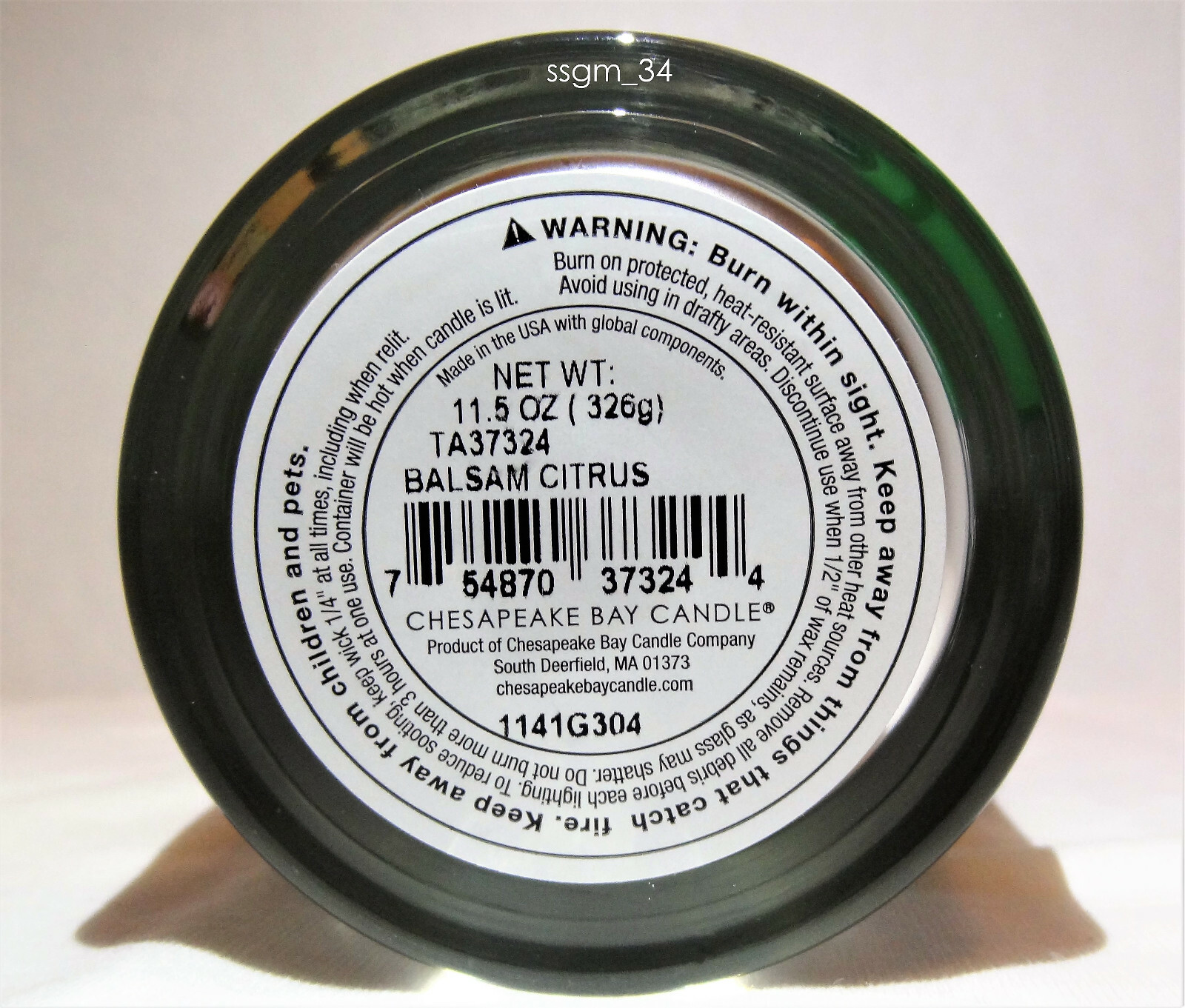 Home Scents by Chesapeake Bay Candle BALSAM CITRUS (11½ oz, 1 Wick) Jar Candle