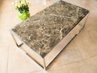 <!--F#f_0-->Hemin Stainless Steel Coffee Table with Brown Marble Top<!--F/-->