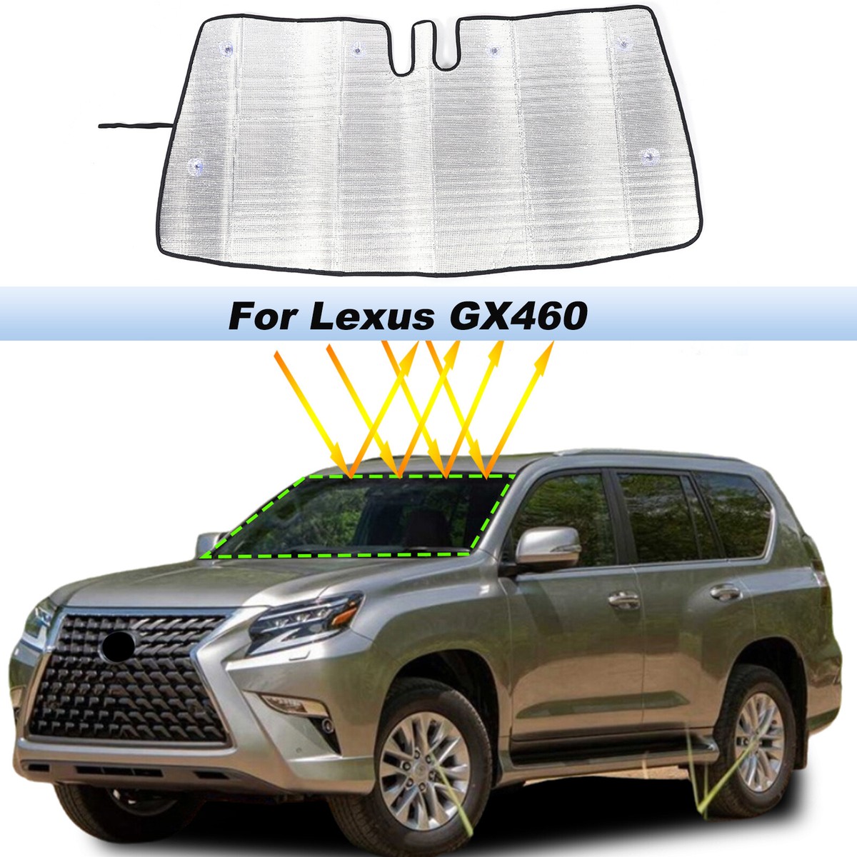 Upgraded Sunshade For Lexus GX460 Windshield,Improved UV