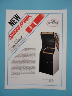 Speed Freak Video Arcade Machine Flyer Original Vectorbeam Brochure