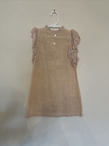 YoBaby Boutique Girls Organic Neutral Cotton Linen Look Size 3 Blush Peach 3 - Picture 1 of 5