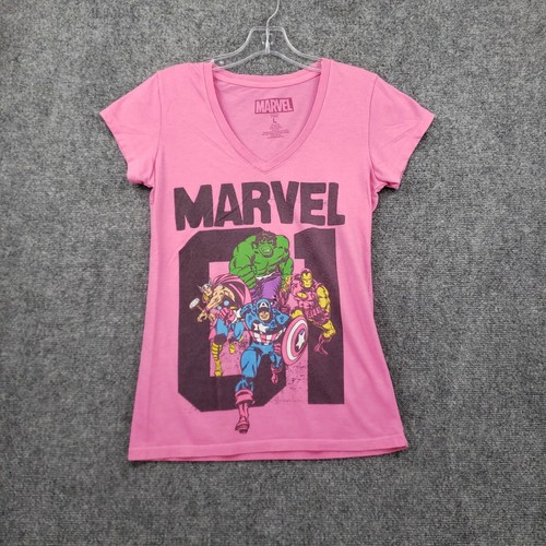 Marvel T-Shirt Womens L Large Pink 