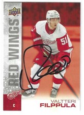 Valtteri Filppula Signed 2019/20 UD Tim Hortons Card #6 Detroit Red Wings