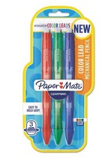 Paper Mate Clearpoint Color Lead Mechanical Pencils 0.7mm Assorted Barrel 3 Pack
