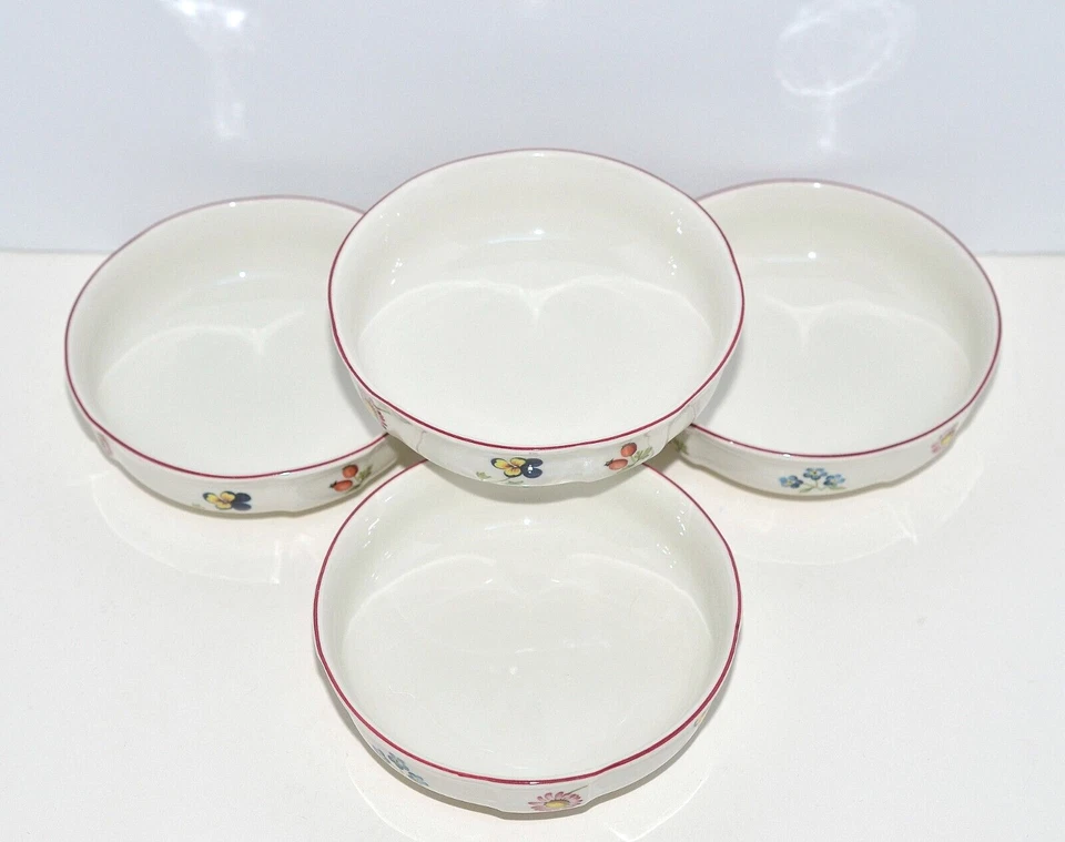Villeroy Boch Petite Fleur * 4 FRUIT SAUCE BOWLS * 4 3/4" x 1 1/2" Flowers, EXC - Image 4 of 4