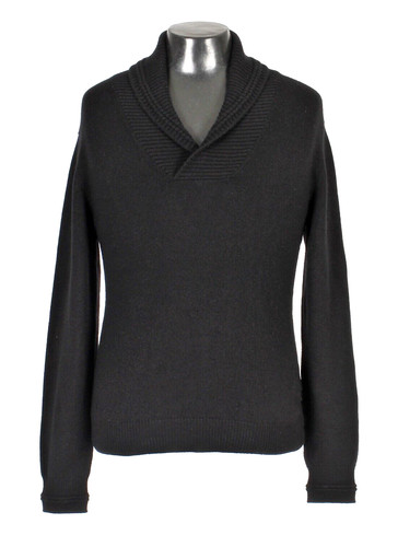 Hermes 100% Cashmere Shawl Collar sweater - Black - L - $2000 Retail