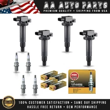 4 Ignition Coils & 4 NGK Platinum Spark Plugs for Toyota Prius Yaris 1.5L UF316